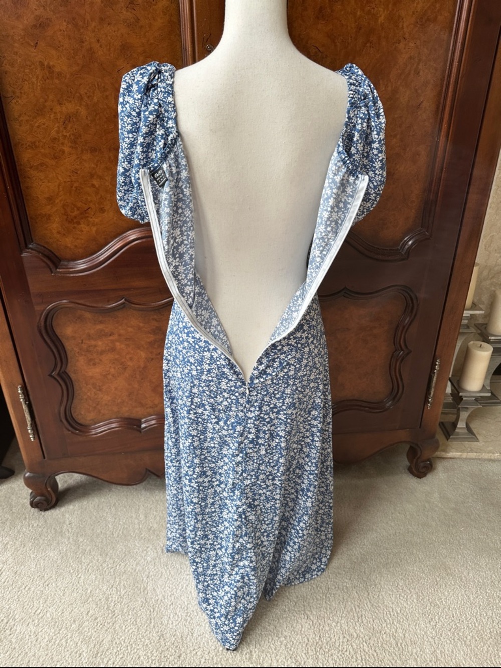 Chifit Floral Puff Sleeve Midi Dress - Picture 8 of 13